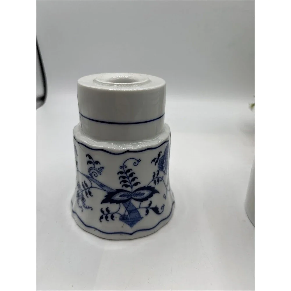 Blue Danube Blue white Porcelain Candle Stick Holder Replacement 4 3/4